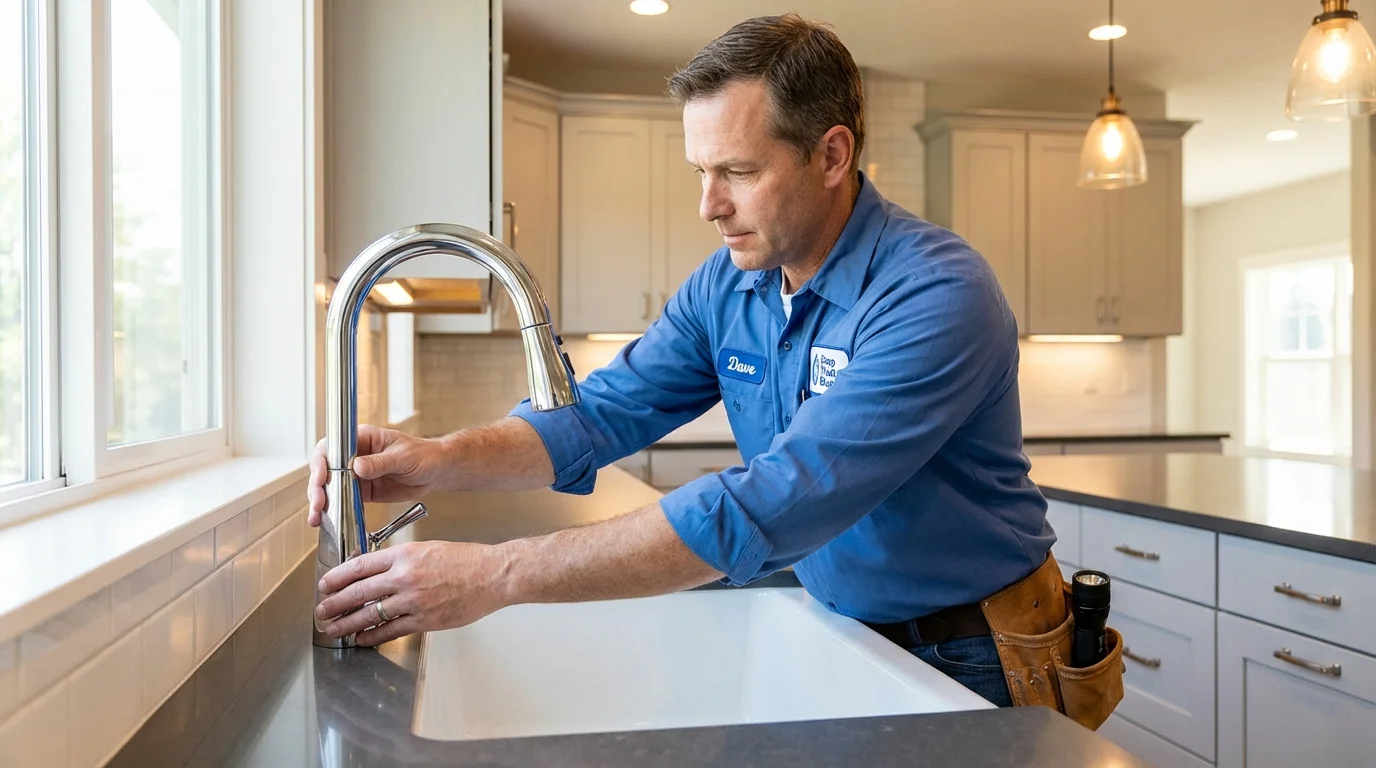 Kitchen faucet installation by Johns Plumbing LLC in Wilder